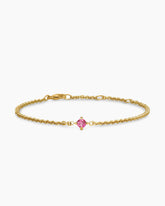 Micro Chatelaine® Chain Bracelet in 18K Yellow Gold with Pink Tourmaline, 4mm